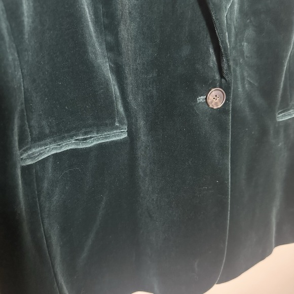 J Crew Womens Parke Blazer Jacket 20 Velvet Velour Dark Forest Green Holiday - Picture 5 of 13